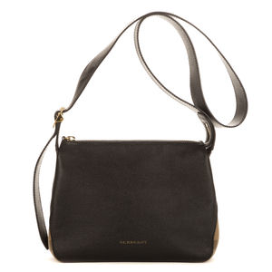 Burberry Black Leather Shoulder Bag with Tan Accents